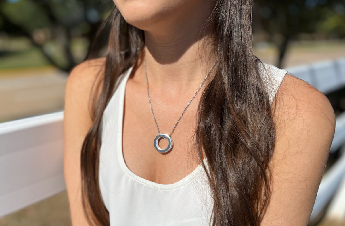 American Apparel shirt, Black Ash necklace